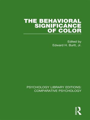 cover image of The Behavioral Significance of Color